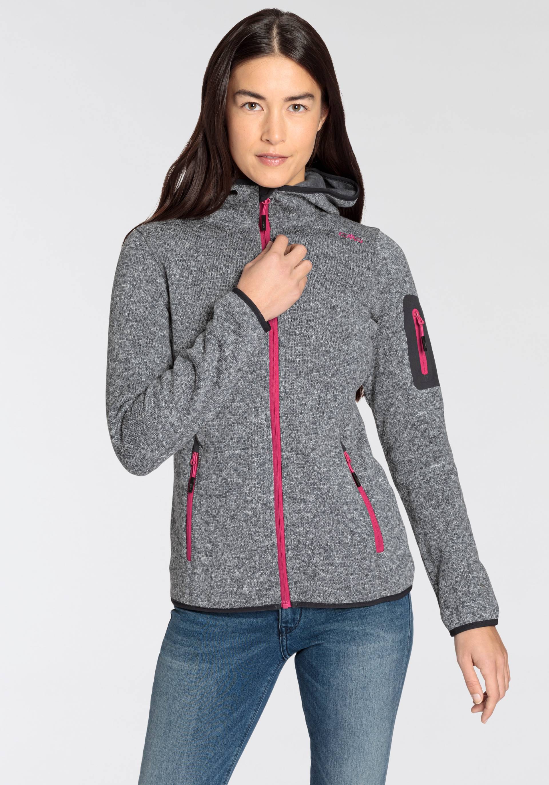 CMP Fleecejacke »WOMAN JACKET FIX HOOD«, mit Kapuze von CMP