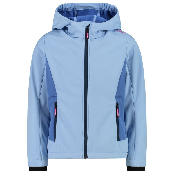 CMP - Girl's Jacket Fix Hood Softshell - Softshelljacke Gr 104 blau von CMP