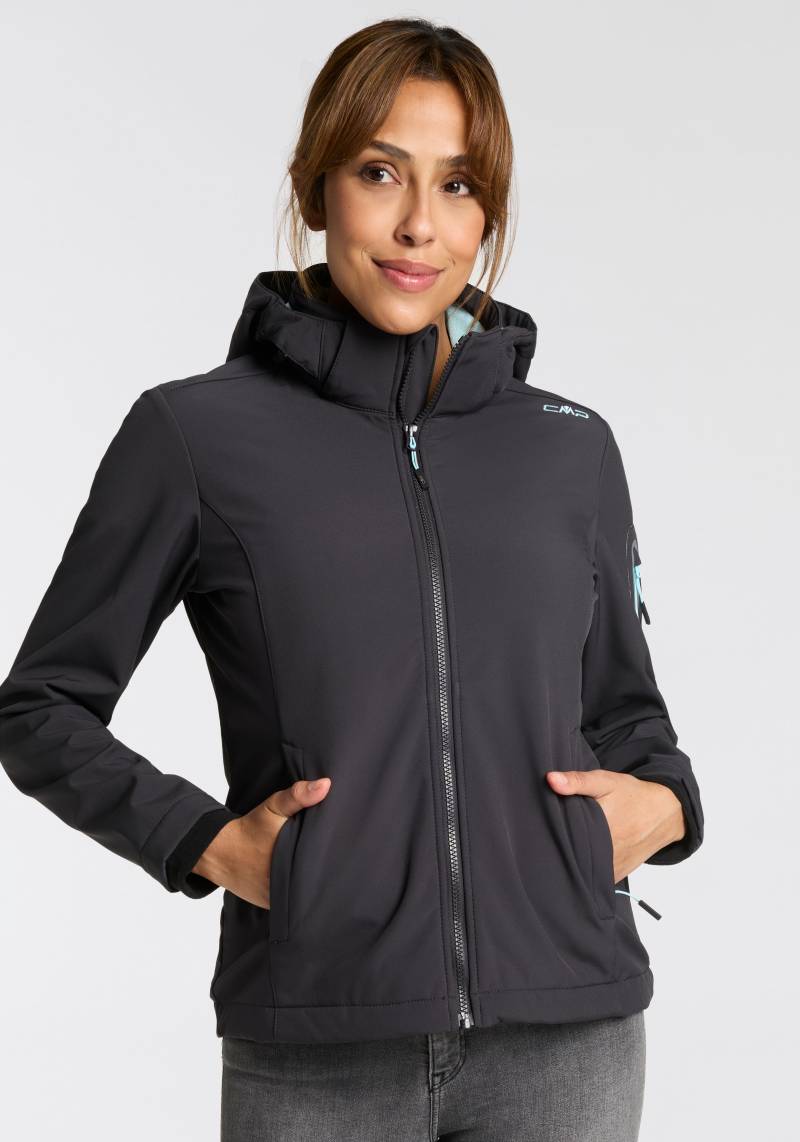CMP Softshelljacke »WOMAN JACKET ZIP HOOD«, (1 St.), Wärmend & wind- & wasserabweisend von CMP
