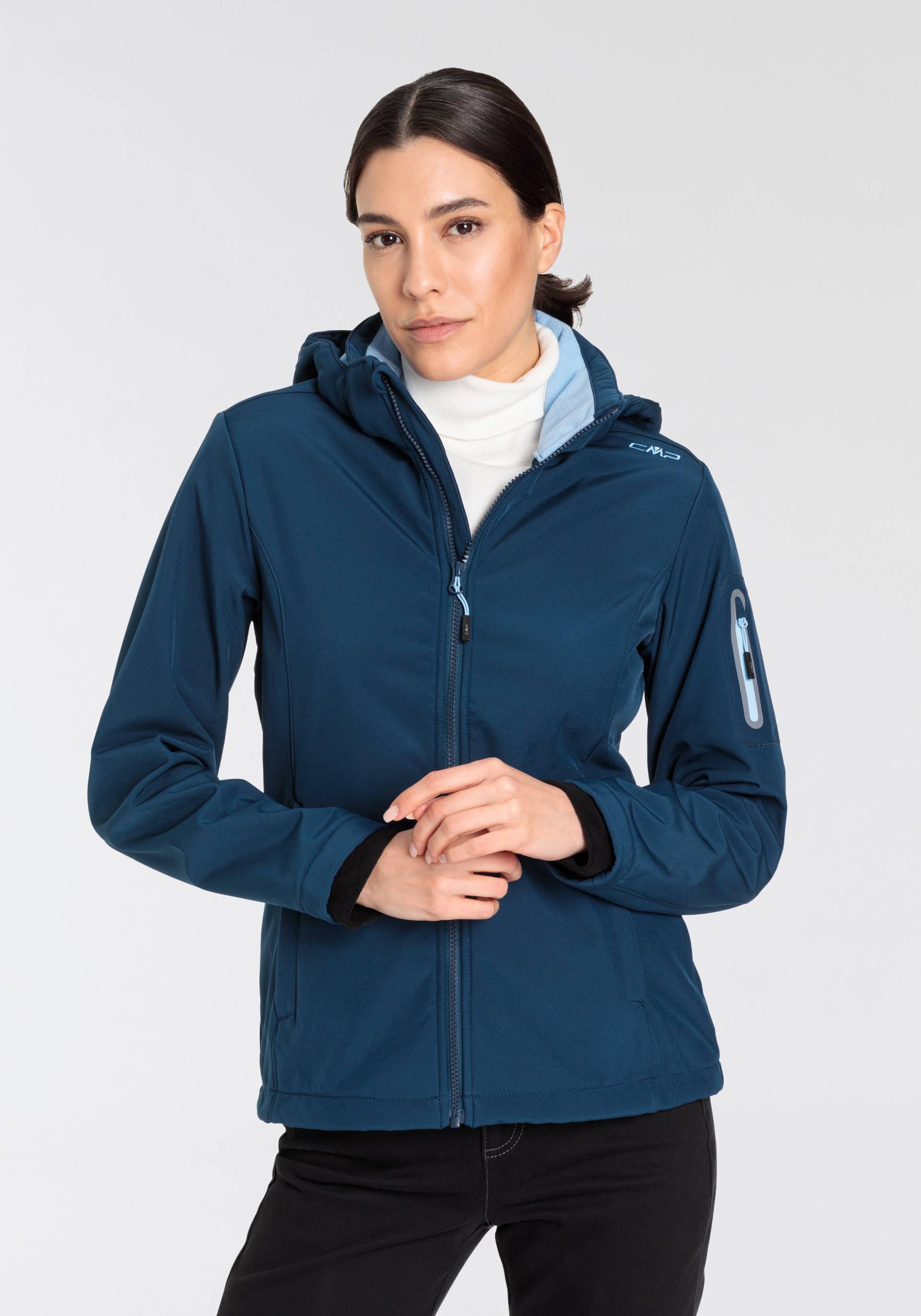 CMP Softshelljacke »WOMAN JACKET ZIP HOOD«, (1 St.), Wärmend & wind- & wasserabweisend von CMP