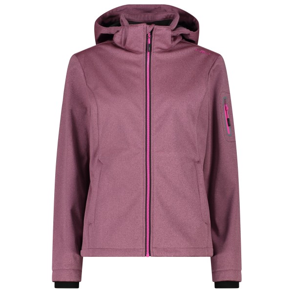 CMP - Women's Jacket Zip Hood Melange Softshell - Softshelljacke Gr 52 bubblegum melange von CMP