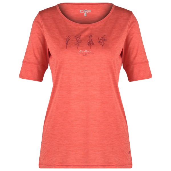 CMP - Women's Shortsleeve Light Mealnge T-Shirt - Funktionsshirt Gr 44 rot von CMP