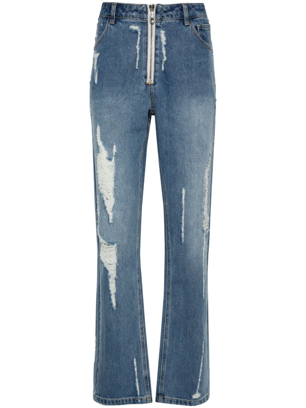 COLE BUXTON distressed straight jeans - Blue von COLE BUXTON