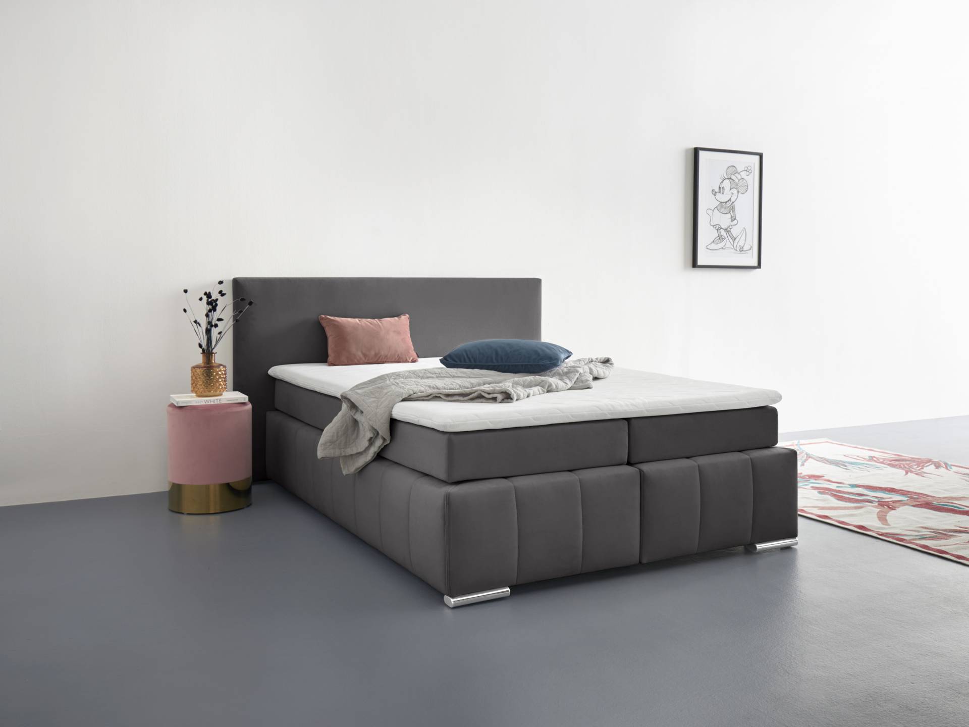 COLLECTION AB Boxbett »Vanessa«, inklusive Topper, H2 ohne Bettkasten, H3 mit Bettkasten von COLLECTION AB