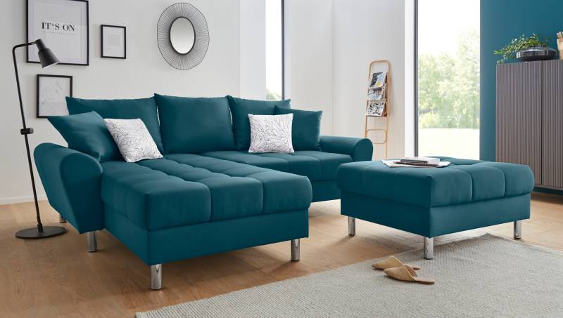 COLLECTION AB Ecksofa »Rada L-Form«, inklusive Hocker, Bettfunktion und Federkern von COLLECTION AB