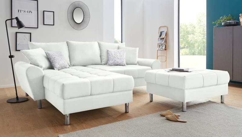 COLLECTION AB Ecksofa »Rada L-Form«, inklusive Hocker, Bettfunktion und Federkern von COLLECTION AB