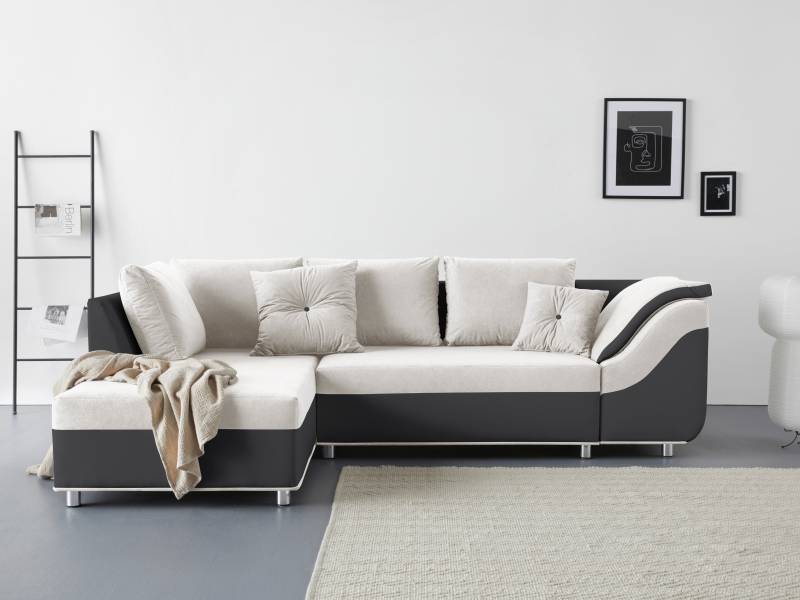 COLLECTION AB Ecksofa »Sandro L-Form«, mit 6 Kissen, inklusive Bettfunktion und Bettkasten von COLLECTION AB