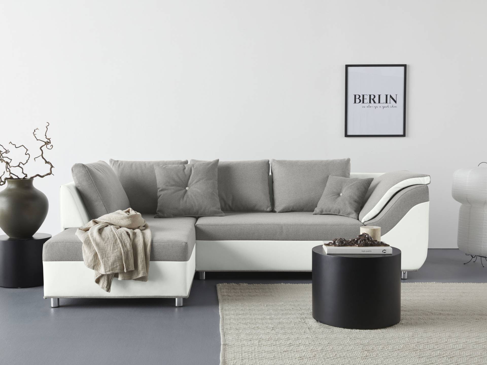 COLLECTION AB Ecksofa »Sandro L-Form«, mit 6 Kissen, inklusive Bettfunktion und Bettkasten von COLLECTION AB