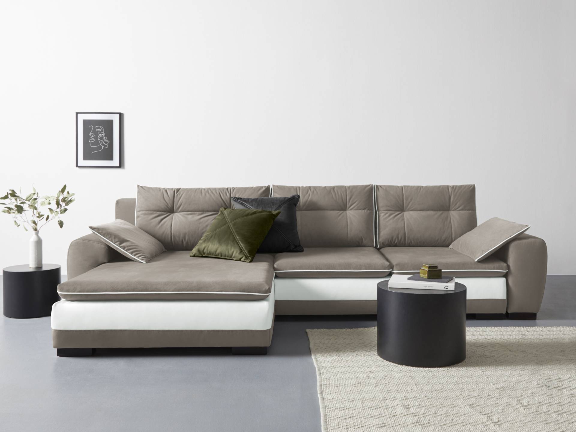 COLLECTION AB Ecksofa »Alanya L-Form«, mit 7 Kissen, wahlweise mit Bettfunktion und Bettkasten von COLLECTION AB