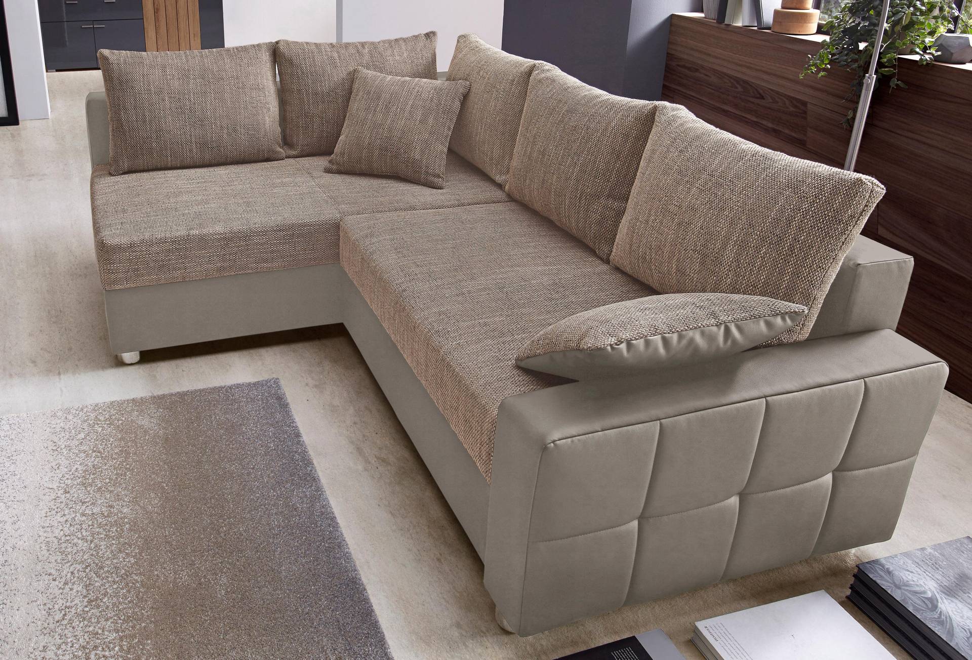 COLLECTION AB Ecksofa »Parma L-Form«, mit Bettfunktion und Federkern von COLLECTION AB