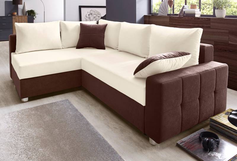 COLLECTION AB Ecksofa Parma, mit Bettfunktion, inkl. Zier- und Rückenkissen von COLLECTION AB