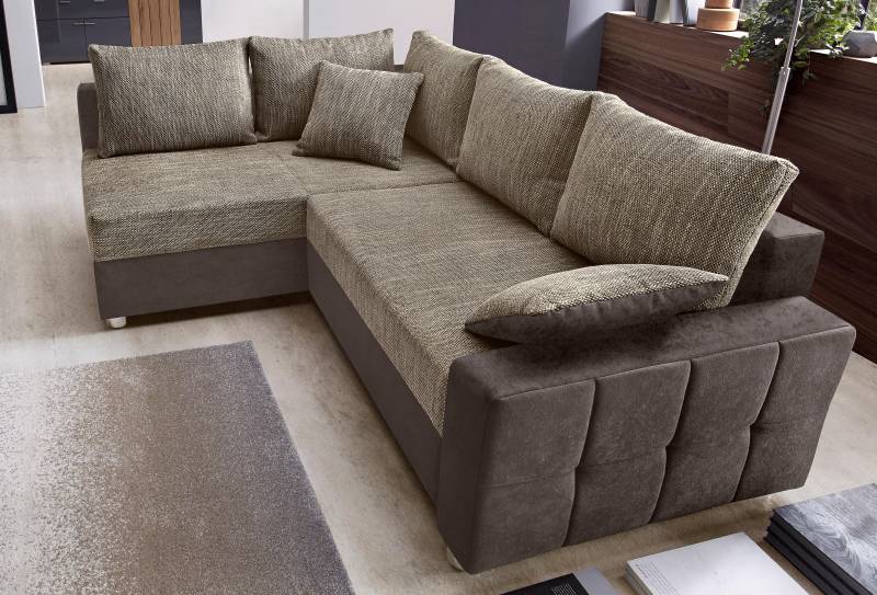 COLLECTION AB Ecksofa »Parma L-Form«, mit Bettfunktion und Federkern von COLLECTION AB