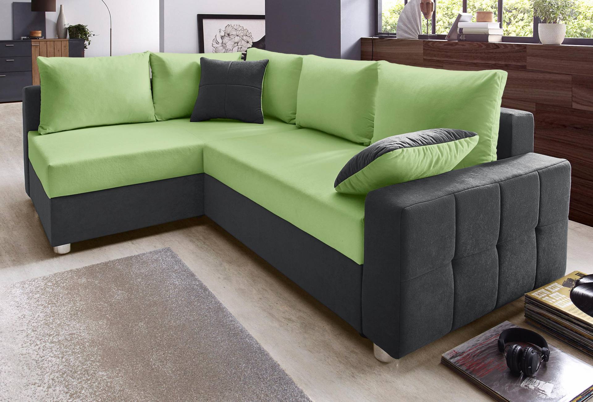 COLLECTION AB Ecksofa »Parma L-Form«, mit Bettfunktion und Federkern von COLLECTION AB