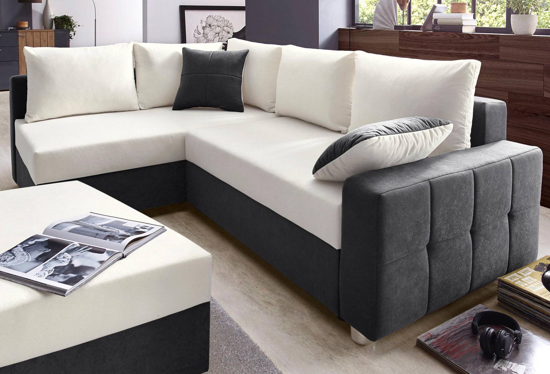 COLLECTION AB Ecksofa »Parma L-Form«, mit Bettfunktion und Federkern von COLLECTION AB