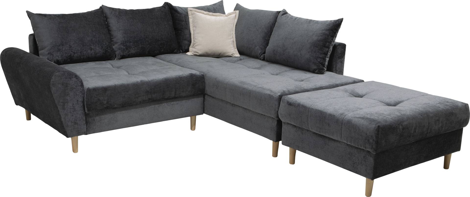 COLLECTION AB Ecksofa »30 Jahre Jubiläums-Modell Reims L-Form«, Ottomane beidseitig montierbar, inkl. Bettfunktion und Hocker von COLLECTION AB