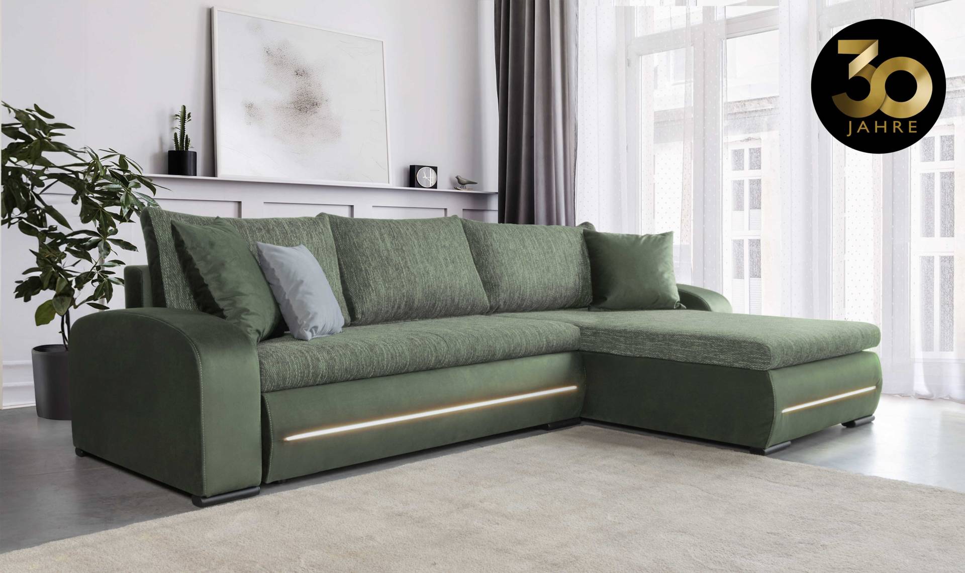 COLLECTION AB Ecksofa »30 Jahre Jubiläums-Modell Wind L-Form«, inkl. Schlaffunktion und Bettkasten, frei im Raum stellbar von COLLECTION AB