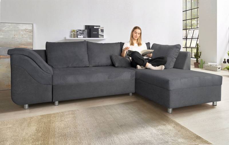 COLLECTION AB Ecksofa Sally L-Form, mit und ohne Bettfunktion, inklusive loser Rücken- und Zierkissen von COLLECTION AB