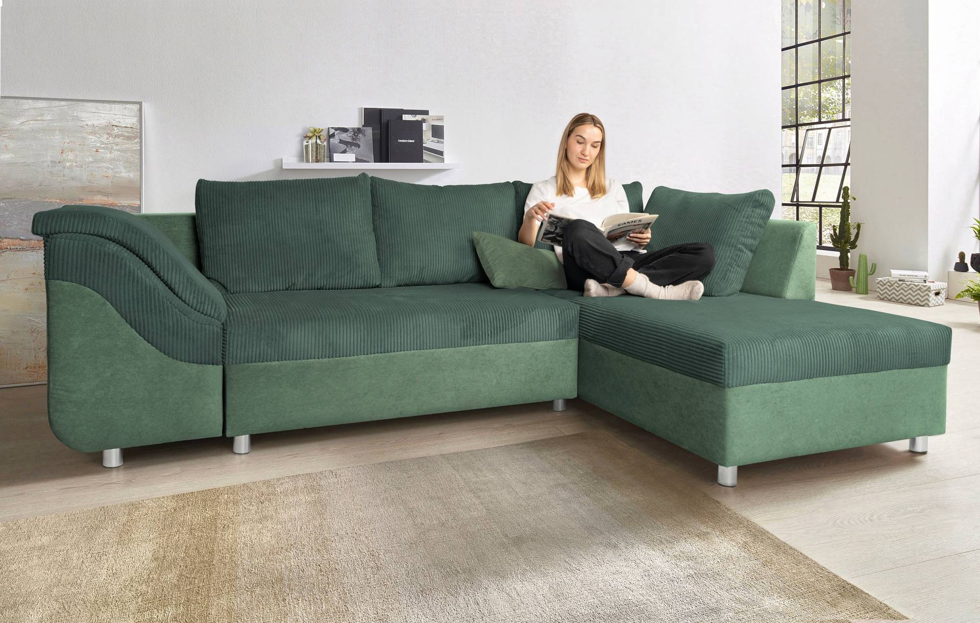 COLLECTION AB Ecksofa Sally L-Form, mit und ohne Bettfunktion, inklusive loser Rücken- und Zierkissen von COLLECTION AB