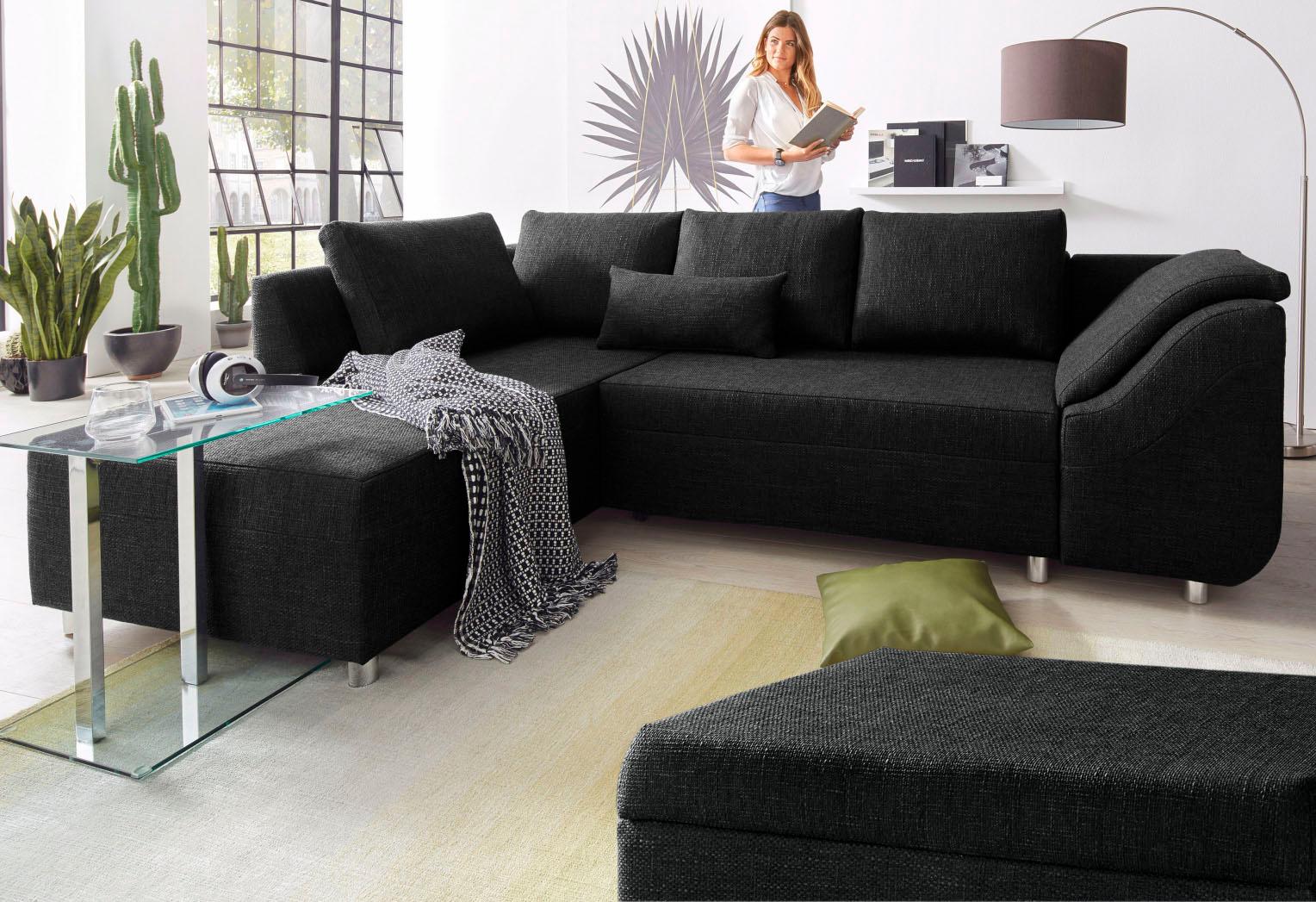 COLLECTION AB Ecksofa Sally L-Form, mit und ohne Bettfunktion, inklusive loser Rücken- und Zierkissen von COLLECTION AB