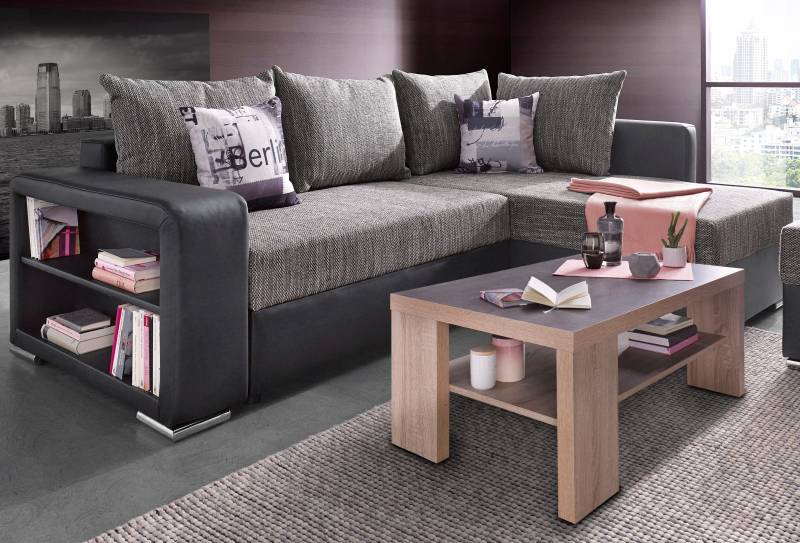 COLLECTION AB Ecksofa »John L-Form«, mit Bettfunktion, Bettkasten und Regalarmteil von COLLECTION AB