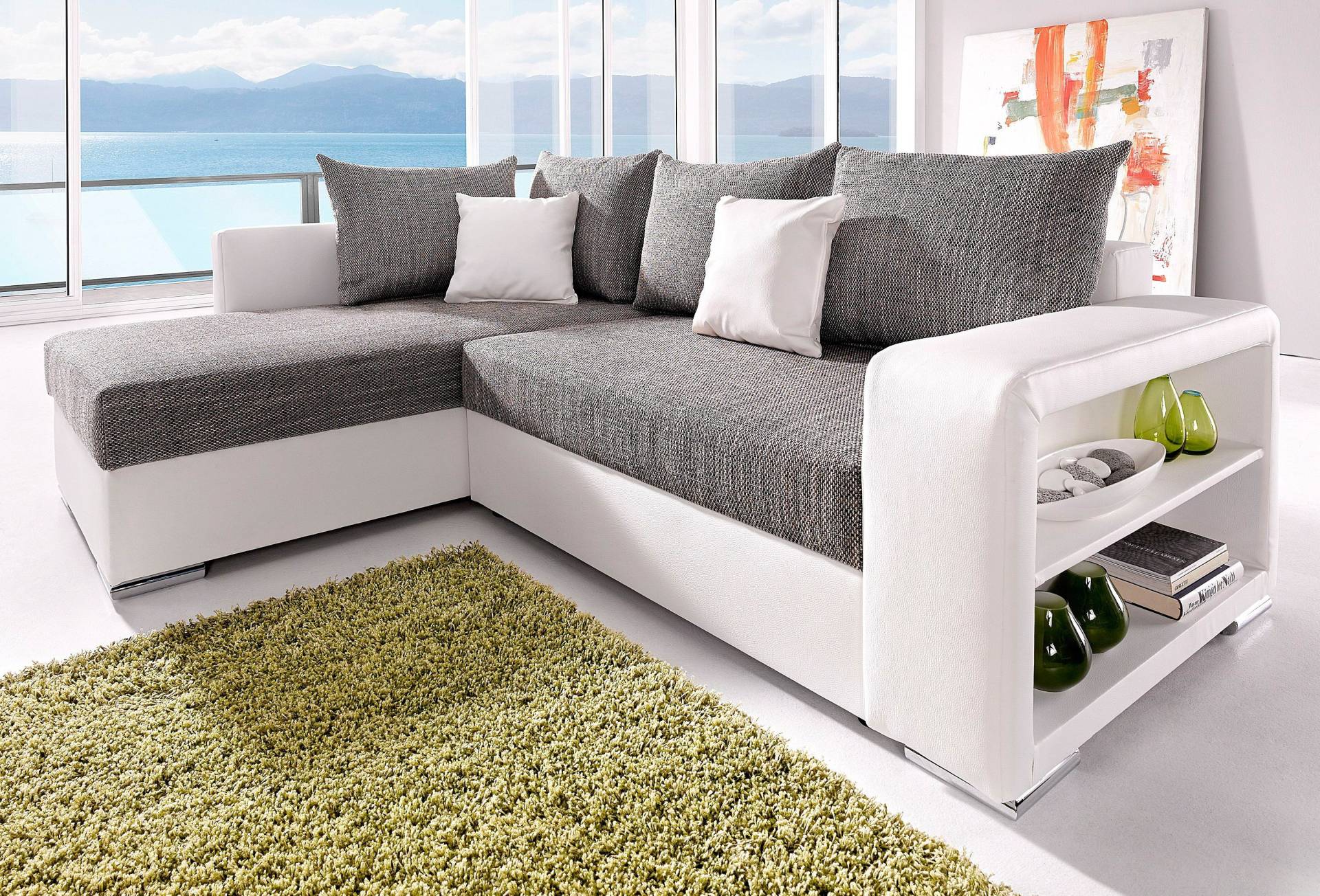 COLLECTION AB Ecksofa John, mit Bettfunktion, mit Rücken- und Zierkissen von COLLECTION AB