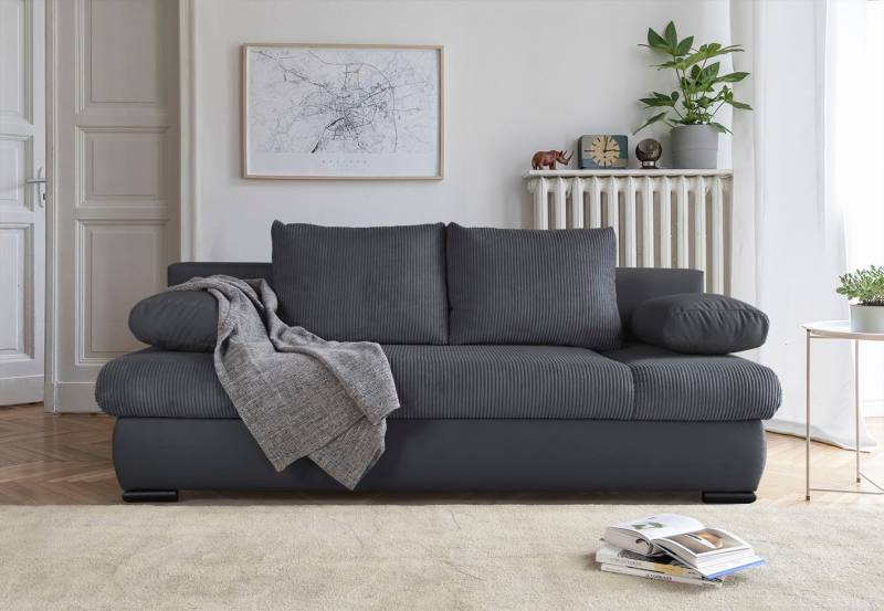 COLLECTION AB Schlafsofa »Chicago«, mit Bettfunktion und Bettkasten, im Cord-Samt Mix von COLLECTION AB