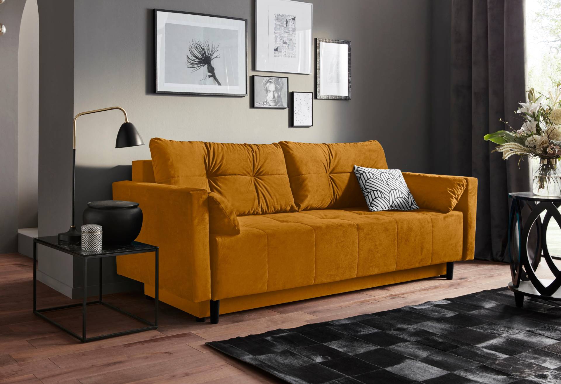 COLLECTION AB Schlafsofa »Solar«, Bettfunktion, Bettkasten, Federkern und loser Rücken- und Zierkissen von COLLECTION AB