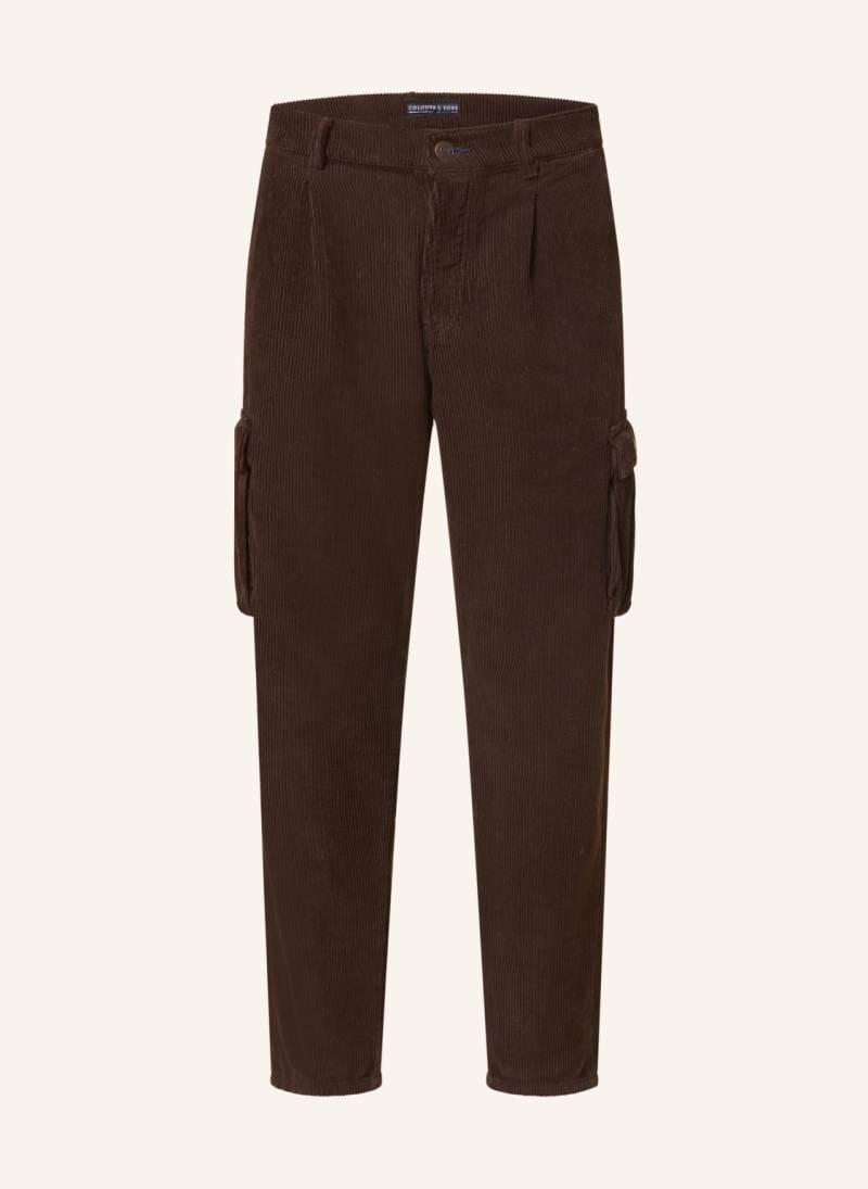 Colours & Sons Cargohose Relaxed Fit Aus Cord braun von COLOURS & SONS