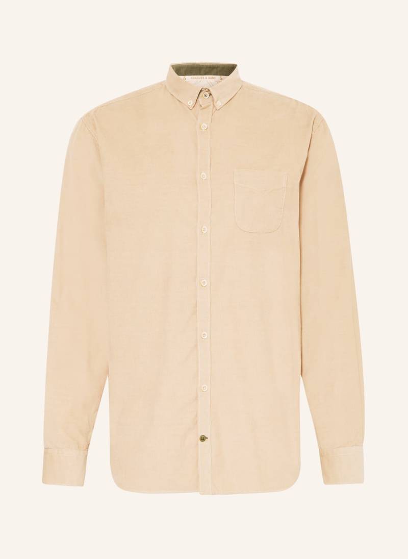 Colours & Sons Cordhemd Regular Fit beige von COLOURS & SONS