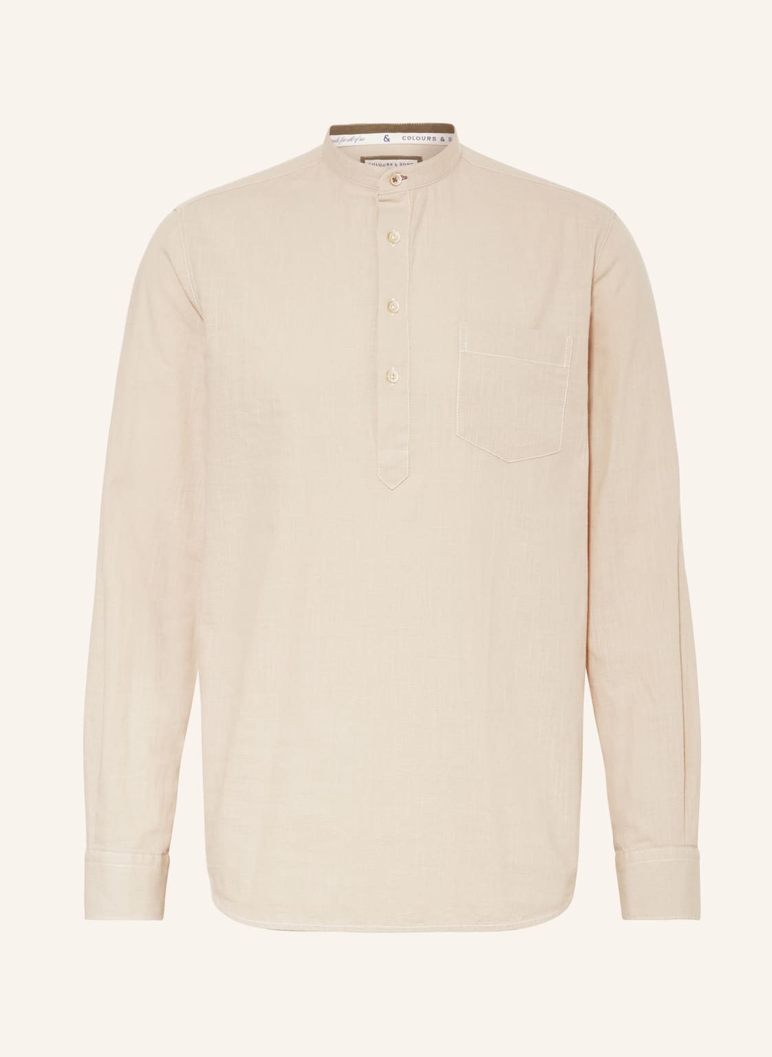 Colours & Sons Hemd Comfort Fit beige von COLOURS & SONS