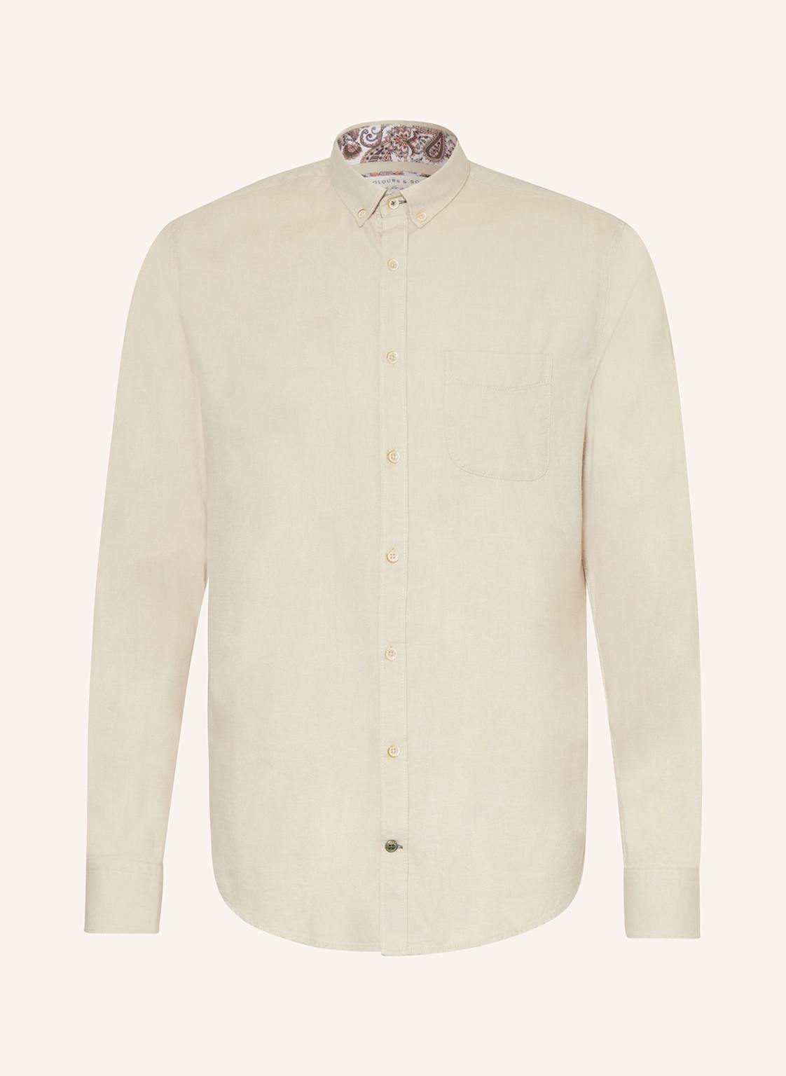 Colours & Sons Hemd Regular Fit beige von COLOURS & SONS