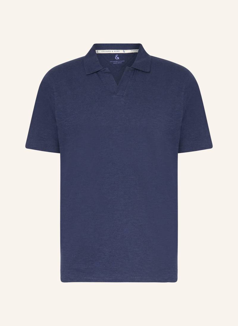 Colours & Sons Jersey-Poloshirt blau von COLOURS & SONS