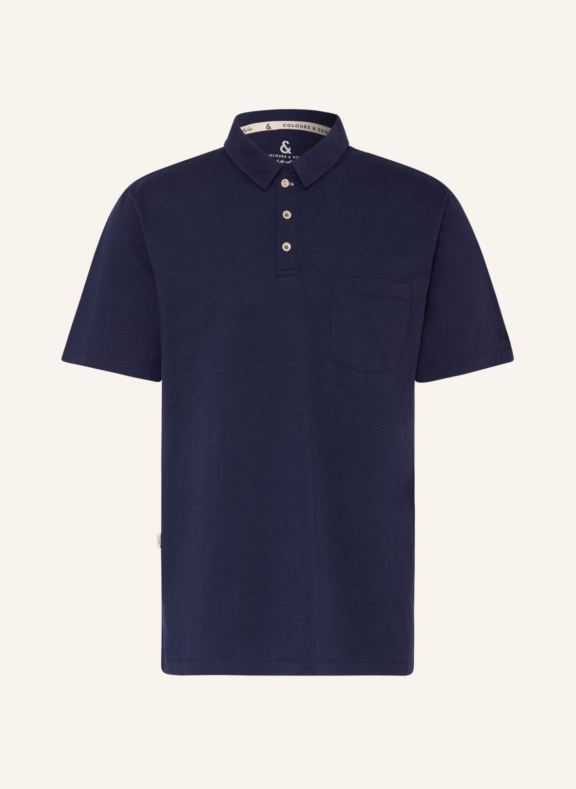 Colours & Sons Jersey-Poloshirt blau von COLOURS & SONS