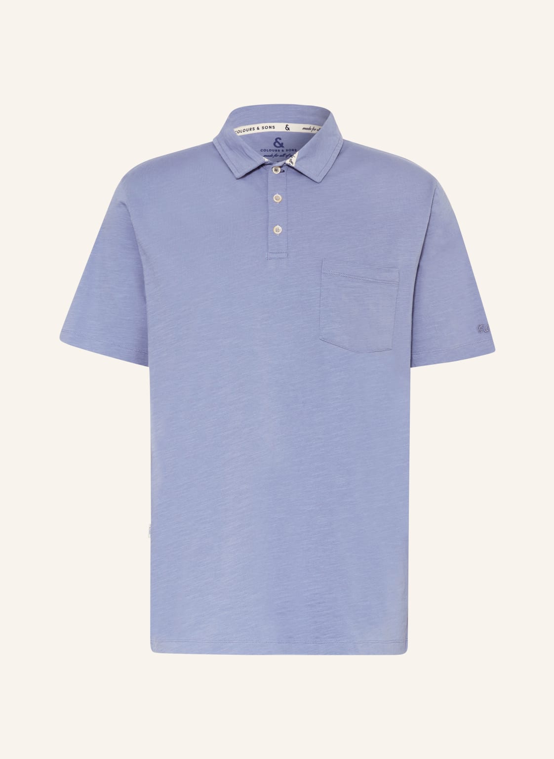 Colours & Sons Jersey-Poloshirt blau von COLOURS & SONS