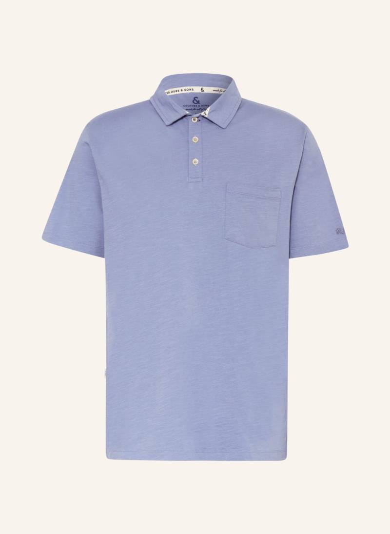 Colours & Sons Jersey-Poloshirt blau von COLOURS & SONS