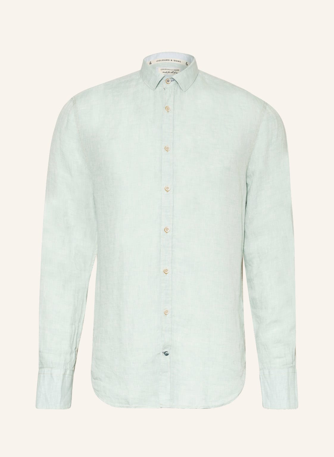 Colours & Sons Leinenhemd Regular Fit gruen von COLOURS & SONS