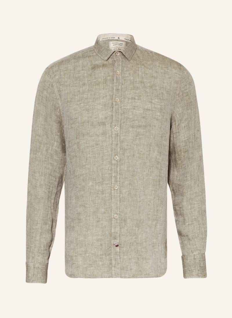 Colours & Sons Leinenhemd Regular Fit gruen von COLOURS & SONS