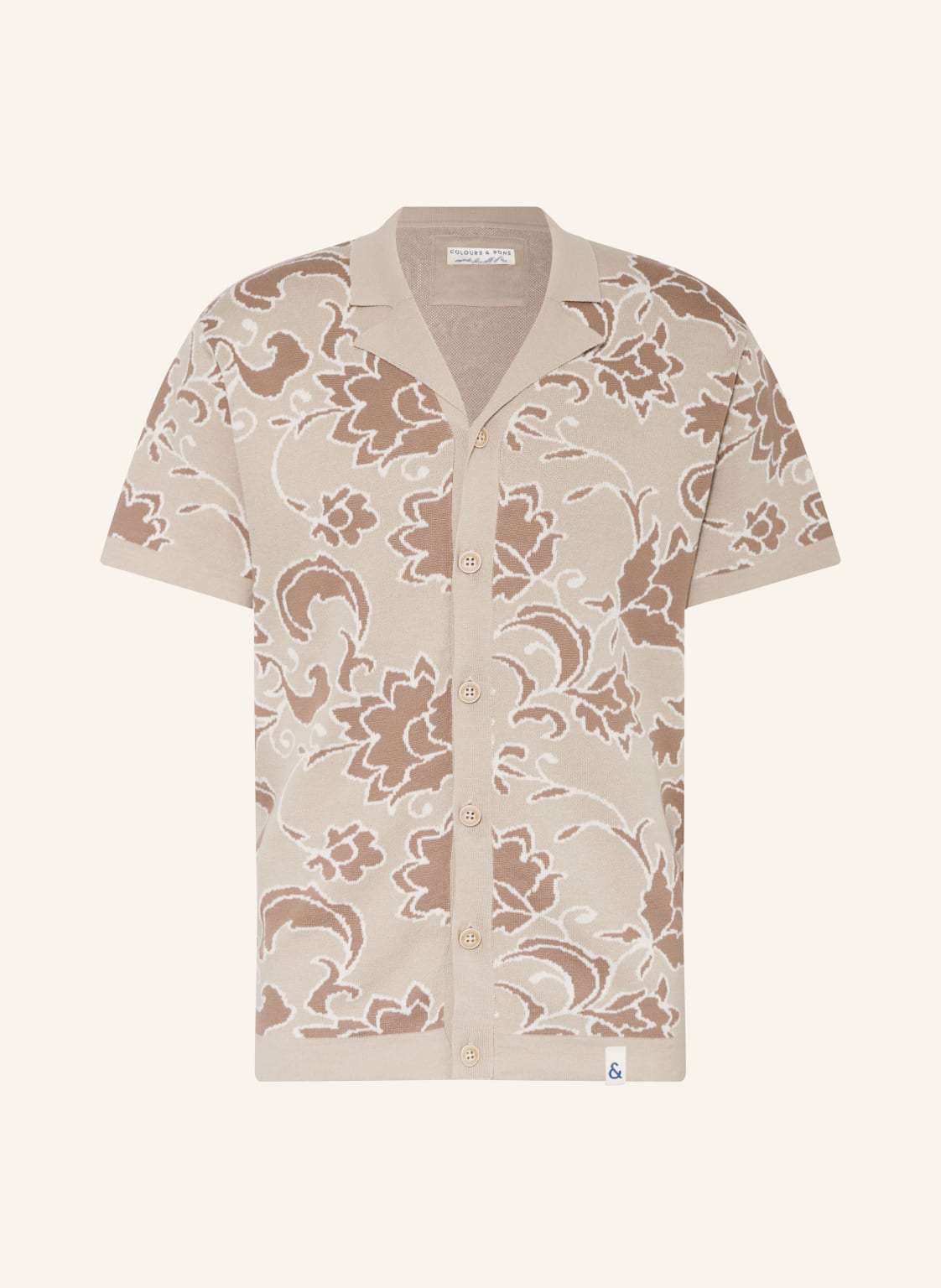 Colours & Sons Resorthemd Regular Fit Aus Strick beige von COLOURS & SONS