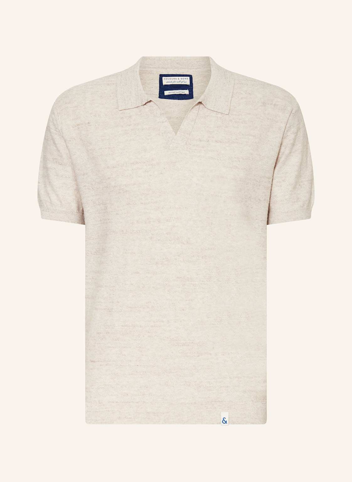 Colours & Sons Strick-Poloshirt beige von COLOURS & SONS