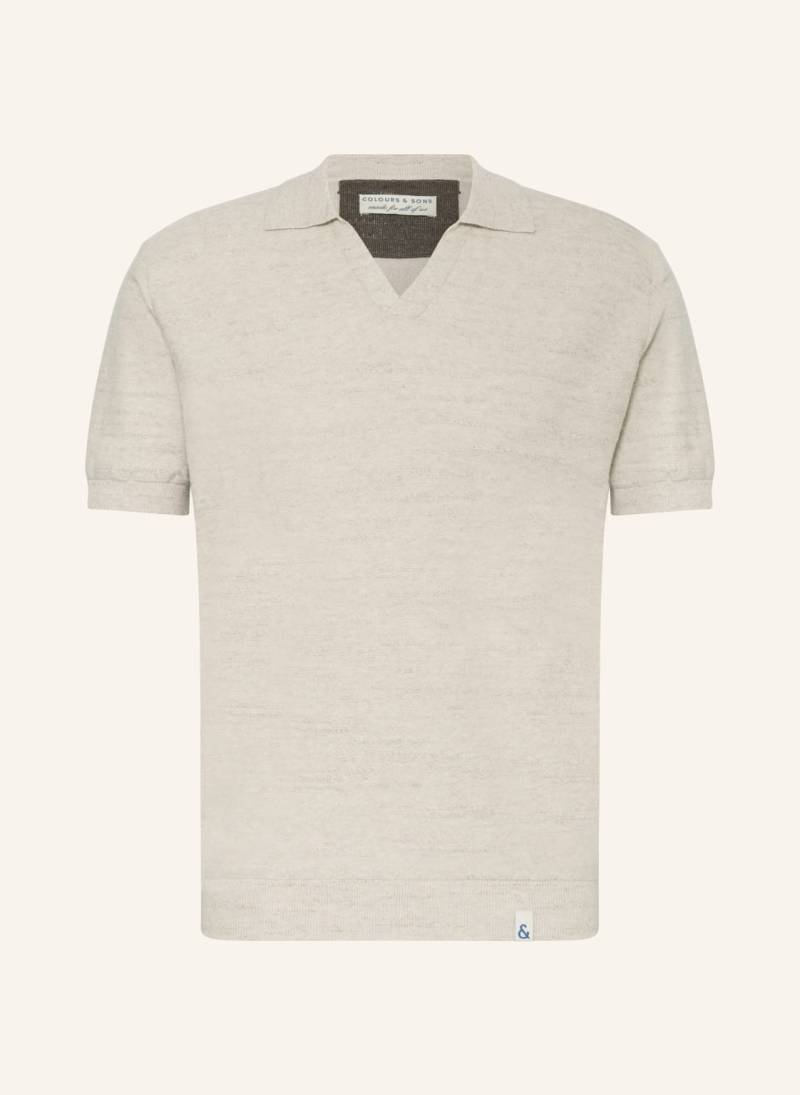 Colours & Sons Strick-Poloshirt beige von COLOURS & SONS