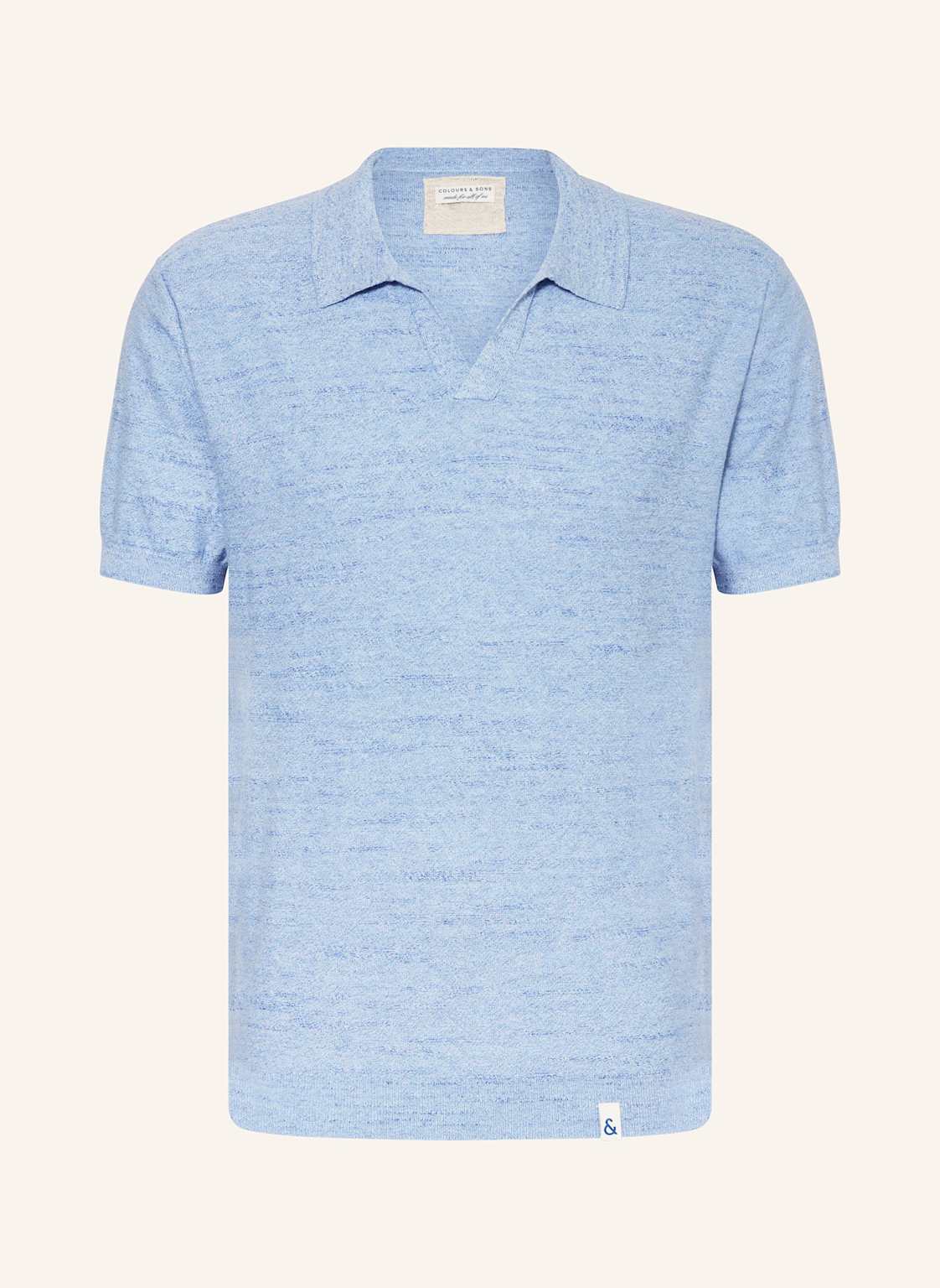 Colours & Sons Strick-Poloshirt blau von COLOURS & SONS