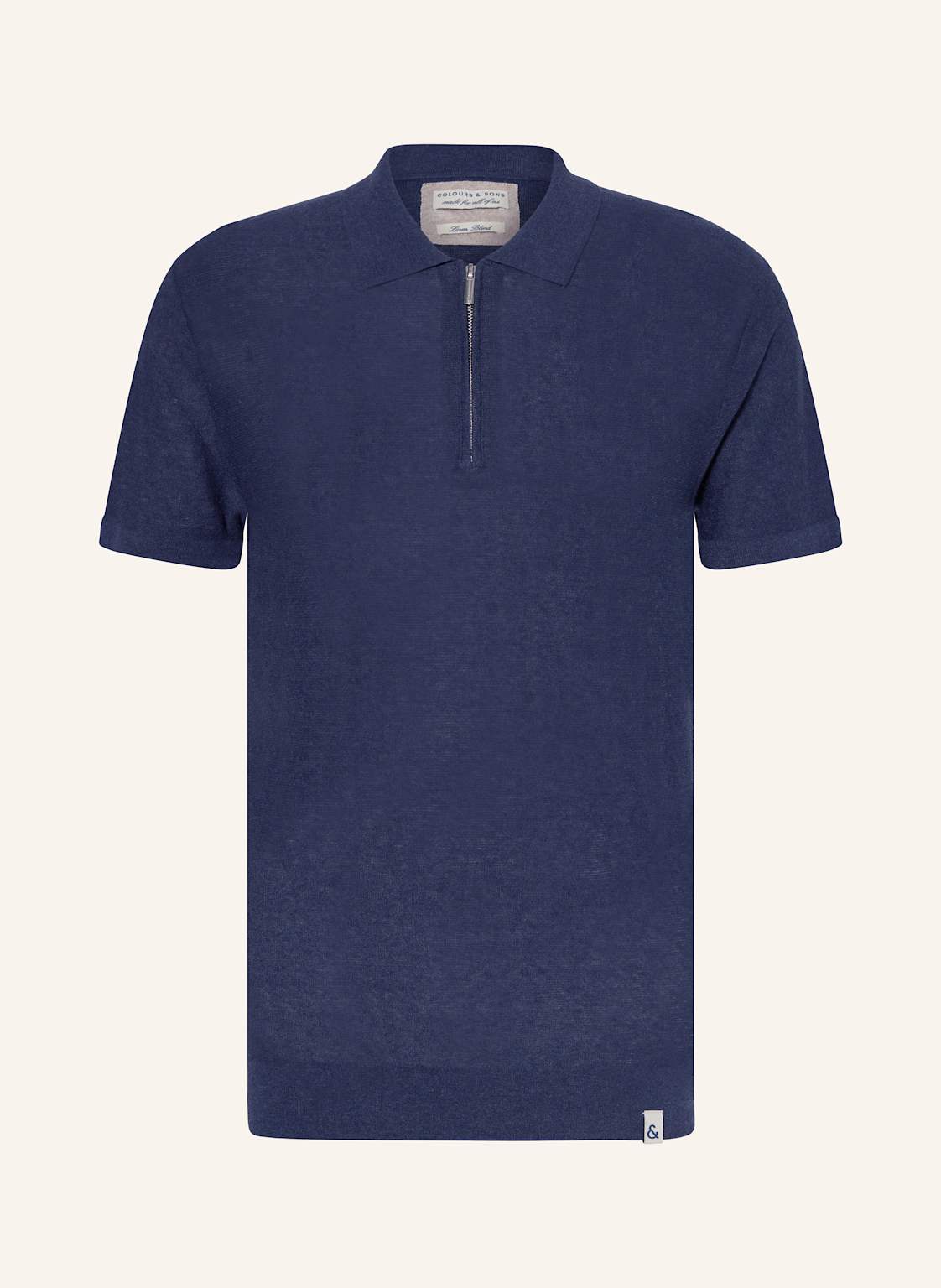 Colours & Sons Strick-Poloshirt blau von COLOURS & SONS