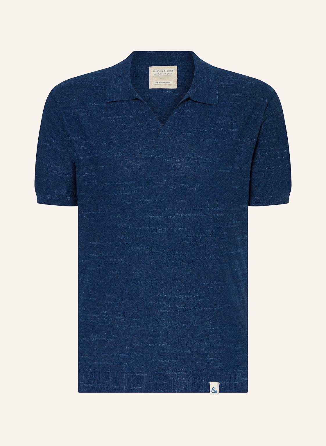 Colours & Sons Strick-Poloshirt blau von COLOURS & SONS