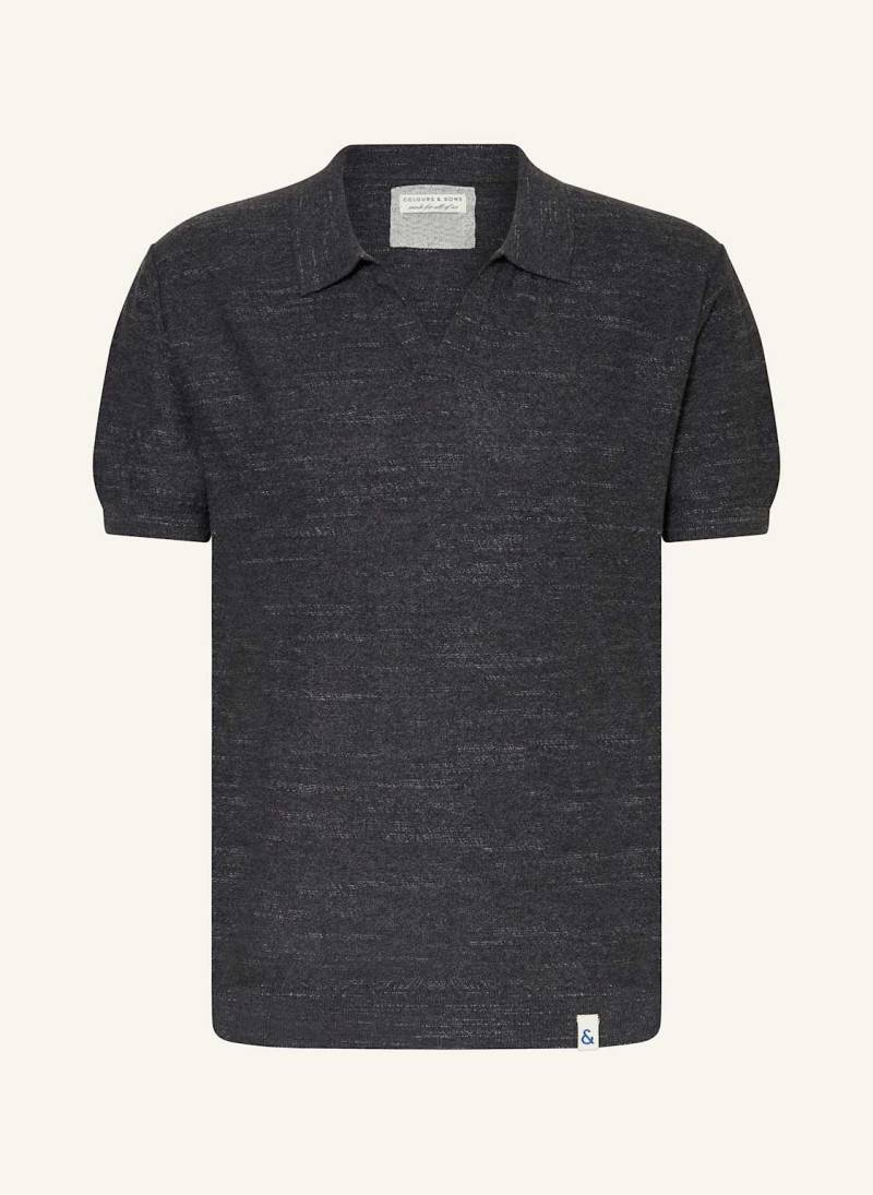 Colours & Sons Strick-Poloshirt schwarz von COLOURS & SONS