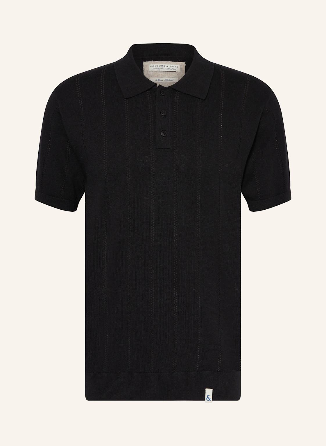 Colours & Sons Strick-Poloshirt schwarz von COLOURS & SONS