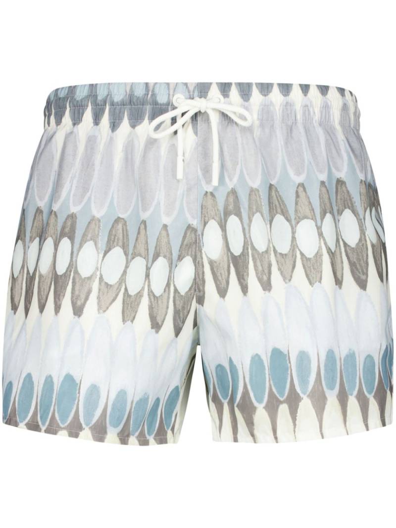 COMMAS abstract-print swim shorts - White von COMMAS