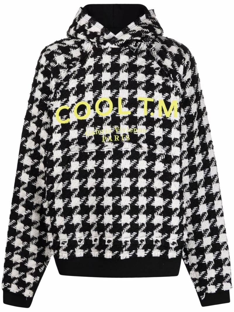 COOL T.M houndstooth logo-print hoodie - Black von COOL T.M