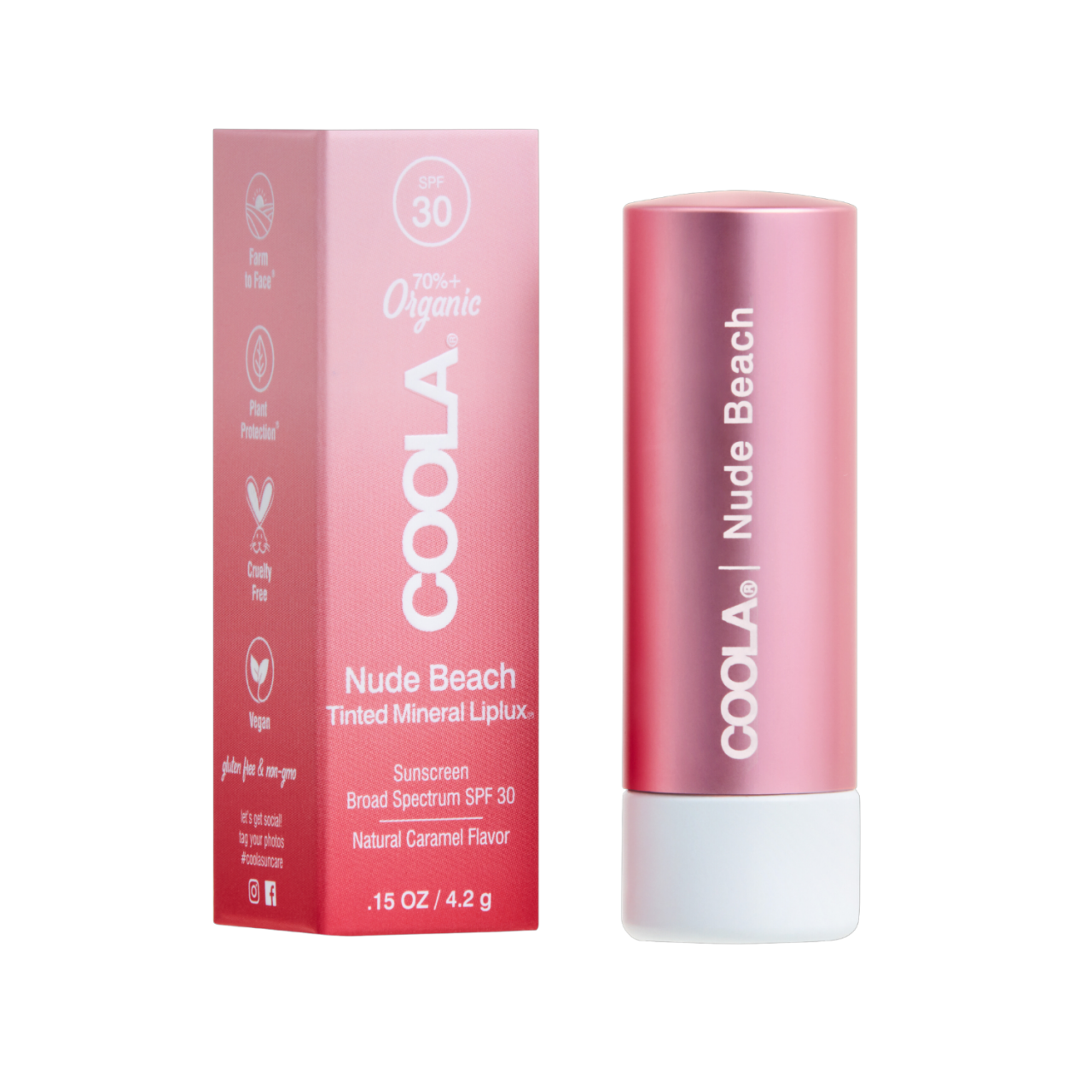 COOLA - Mineral Liplux Organic Tinted Lip Balm Sunscreen SPF30 Nude Beach von COOLA