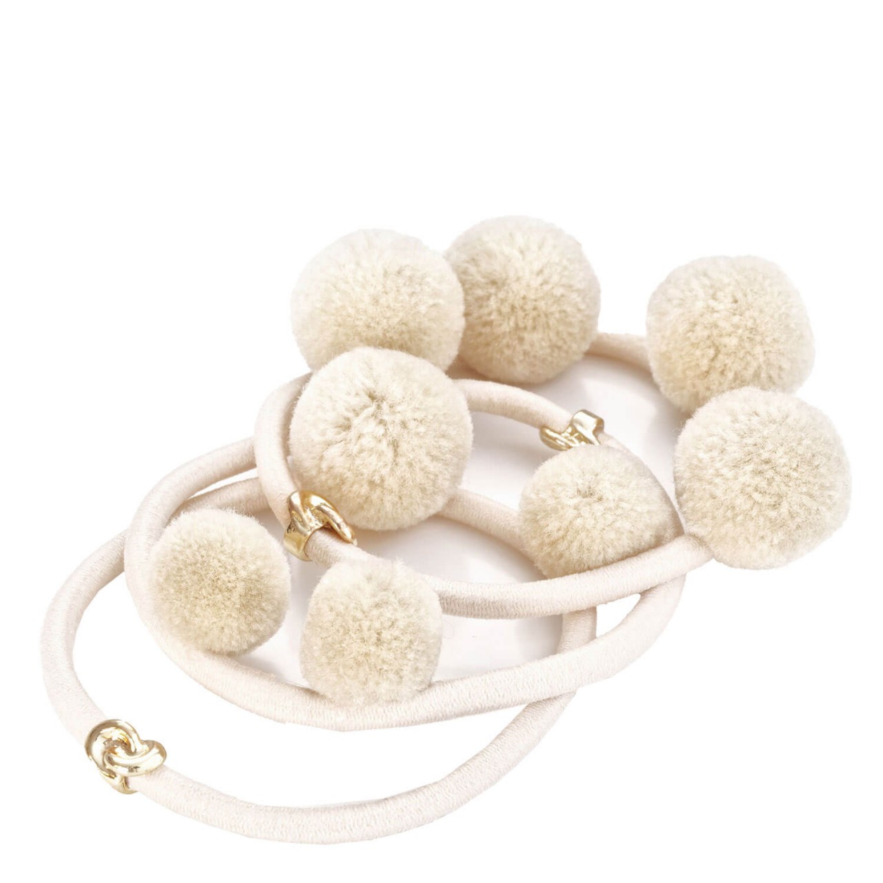 Corinne World - Hair Tie Pom Pom "Ibiza" Cream