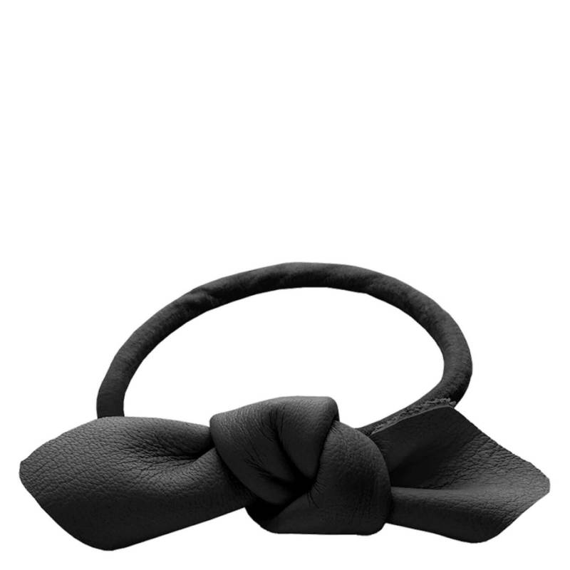 Corinne World - Leather Bow Small Hair Tie Black von CORINNE